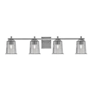 Toltec Franklin 4-Light Bath Bar | Modern Graphite Finish and Smoke Bubble Glass | Bathroom Vanity & Powder Room | 5.5 x 10.25 in | Model 1214-GP-5032