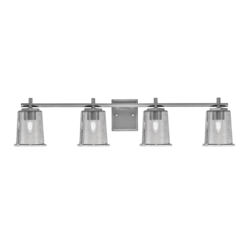 Toltec Franklin 4-Light Bath Bar | Modern Graphite Finish and Smoke Bubble Glass | Bathroom Vanity & Powder Room | 5.5 x 10.25 in | Model 1214-GP-5032