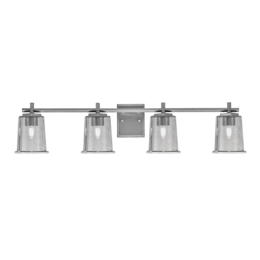 Toltec Franklin 4-Light Bath Bar | Modern Graphite Finish and Smoke Bubble Glass | Bathroom Vanity & Powder Room | 5.5 x 10.25 in | Model 1214-GP-5032