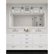 Toltec Franklin 4-Light Bath Bar | Modern Graphite Finish and Smoke Bubble Glass | Bathroom Vanity & Powder Room | 5.5 x 10.25 in | Model 1214-GP-5032
