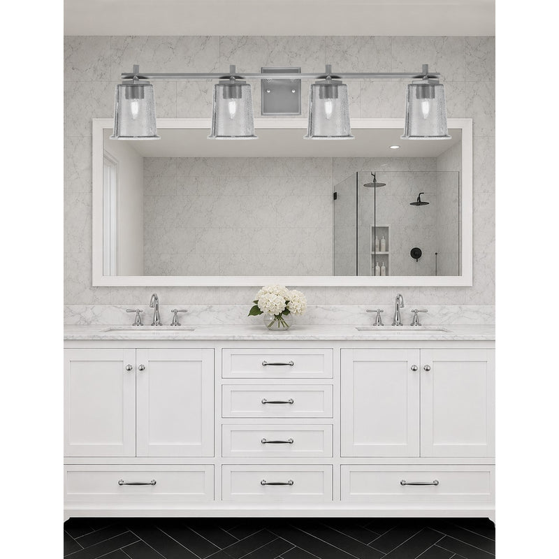 Toltec Franklin 4-Light Bath Bar | Modern Graphite Finish and Smoke Bubble Glass | Bathroom Vanity & Powder Room | 5.5 x 10.25 in | Model 1214-GP-5032