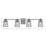 Toltec Franklin 4-Light Bath Bar | Modern Graphite Finish and Smoke Bubble Glass | Bathroom Vanity & Powder Room | 5.5 x 10.25 in | Model 1214-GP-5032