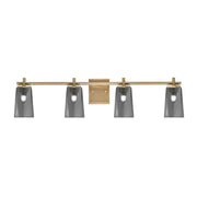 Toltec Franklin 4-Light Bath Bar | Modern New Age Brass and Smoke Bubble Glass | Bathroom Vanity Light | 5.5 x 11.25 in | Model 1214-NAB-262