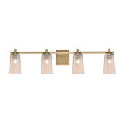 Toltec Franklin 4-Light Bath Bar | Modern New Age Brass and Amber Gradient Glass | Bathroom Vanity Light | 5.5 x 11.25 in | Model 1214-NAB-263