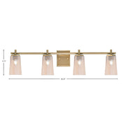 Toltec Franklin 4-Light Bath Bar | Modern New Age Brass and Amber Gradient Glass | Bathroom Vanity Light | 5.5 x 11.25 in | Model 1214-NAB-263