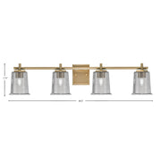 Toltec Franklin 4-Light Bath Bar | Modern New Age Brass and Smoke Bubble Glass | Bathroom Vanity & Powder Room | 5.5 x 10.25 in | Model 1214-NAB-5032