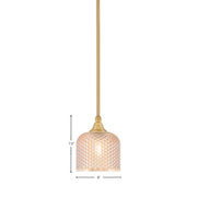 Toltec Stem 6in 1-Light Mini Pendant | New Age Brass Steel and Amber Textured Glass | Kitchen Island & Counter | 6 x 7.5 in | Model 23-NAB-4613