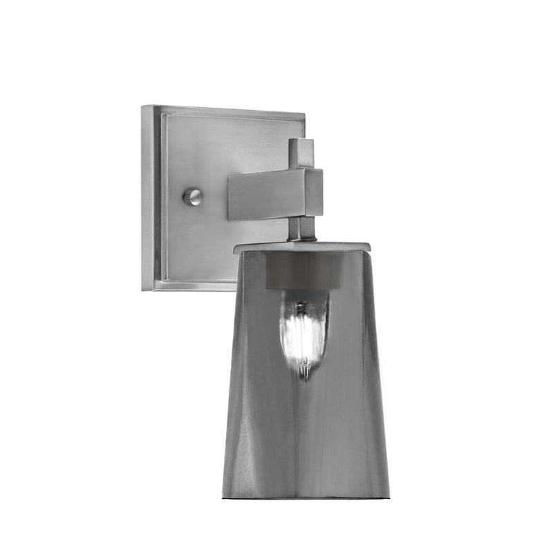 Toltec Corbin 1-Light Wall Sconce | Modern Graphite Steel and Smoke Bubble Glass | Bathroom & Hallway Vanity Light | Model 2311-GP-262