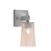 Toltec Corbin 1-Light Wall Sconce | Modern Graphite Steel and Amber Gradient Glass | Bathroom & Hallway Vanity Light | Model 2311-GP-263