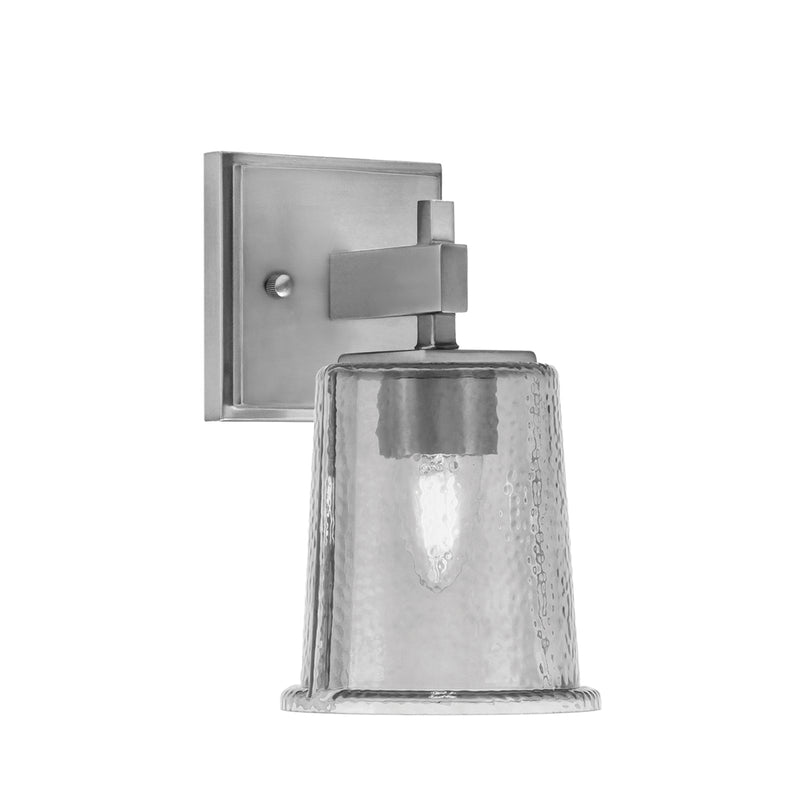 Toltec Corbin 7.75in 1-Light Wall Sconce | Modern Graphite and Smoke Bubble Glass | Bathroom & Hallway | 5 x 6.5 x 7.75 in | Model 2311-GP-5032