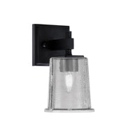 Toltec Corbin 1-Light Wall Sconce | Modern Matte Black and Smoke Bubble Glass | Bedroom & Hallway Accent Light | Model 2311-MB-5032