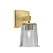 Toltec Corbin 1-Light Wall Sconce | New Age Brass and Smoke Bubble Glass | Bedroom & Hallway Accent Light | 5 x 6.5 x 7.75 in | Model 2311-NAB-5032
