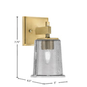 Toltec Corbin 1-Light Wall Sconce | New Age Brass and Smoke Bubble Glass | Bedroom & Hallway Accent Light | 5 x 6.5 x 7.75 in | Model 2311-NAB-5032