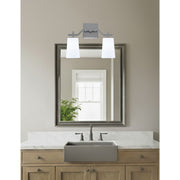 Toltec Corbin 2-Light Bath Bar | Graphite Finish with White Opal Glass Shades | Bathroom Vanity & Powder Room | 5.5 x 11.25 in | Model 2312-GP-261