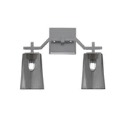 Toltec Corbin 2-Light Bath Bar | Graphite Finish with Smoke Bubble Glass Shades | Bathroom Vanity & Powder Room | 5.5 x 11.25 in | Model 2312-GP-262