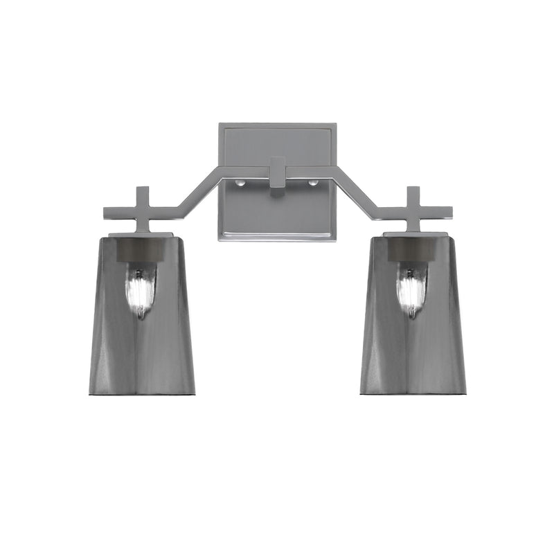 Toltec Corbin 2-Light Bath Bar | Graphite Finish with Smoke Bubble Glass Shades | Bathroom Vanity & Powder Room | 5.5 x 11.25 in | Model 2312-GP-262