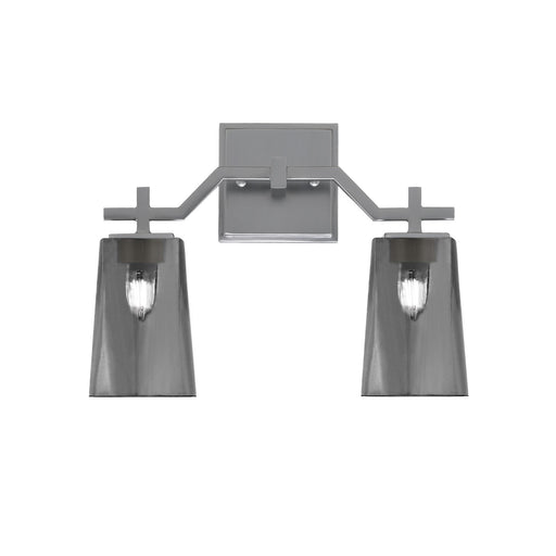 Toltec Corbin 2-Light Bath Bar | Graphite Finish with Smoke Bubble Glass Shades | Bathroom Vanity & Powder Room | 5.5 x 11.25 in | Model 2312-GP-262