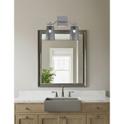 Toltec Corbin 2-Light Bath Bar | Graphite Finish with Smoke Bubble Glass Shades | Bathroom Vanity & Powder Room | 5.5 x 11.25 in | Model 2312-GP-262