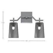 Toltec Corbin 2-Light Bath Bar | Graphite Finish with Smoke Bubble Glass Shades | Bathroom Vanity & Powder Room | 5.5 x 11.25 in | Model 2312-GP-262