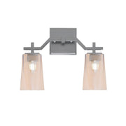 Toltec Corbin 2-Light Bath Bar | Graphite Steel and Amber Gradient Glass | Bathroom & Powder Room Vanity Light | 5.5 x 11.25 in | Model 2312-GP-263