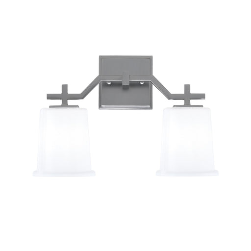 Toltec Corbin 2-Light Bath Bar | Graphite Steel and White Opal Glass | Bathroom & Powder Room Vanity Light | 5.5 x 10.25 in | Model 2312-GP-5031