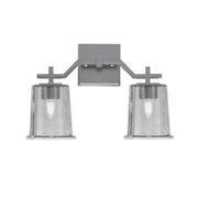 Toltec Corbin 2-Light Bath Bar | Graphite Steel and Smoke Bubble Glass | Bathroom & Powder Room Vanity Light | 5.5 x 10.25 in | Model 2312-GP-5032