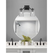 Toltec Corbin 10in 2-Light Bath Bar | Matte Black Steel and Smoke Bubble Glass | Bathroom Vanity Light | 5.5 x 10.25 in | Model 2312-MB-5032
