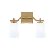 Toltec Corbin 2-Light Bath Bar | New Age Brass and White Opal Glass | Bathroom & Powder Room Vanity Light | 5.5 x 11.25 in | Model 2312-NAB-261