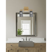 Toltec Corbin 2-Light Bath Bar | New Age Brass and Smoke Bubble Glass | Bathroom & Powder Room Vanity Light | 5.5 x 11.25 in | Model 2312-NAB-262
