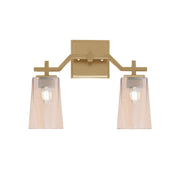 Toltec Corbin 2-Light Bath Bar | New Age Brass and Amber Gradient Glass | Bathroom & Powder Room Vanity Light | 5.5 x 11.25 in | Model 2312-NAB-263