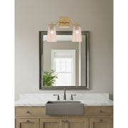 Toltec Corbin 2-Light Bath Bar | New Age Brass and Amber Gradient Glass | Bathroom & Powder Room Vanity Light | 5.5 x 11.25 in | Model 2312-NAB-263