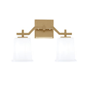 Toltec Corbin 2-Light Bath Bar | Modern New Age Brass and White Opal Glass | Bathroom Vanity Light | 5.5 x 10.25 in | Model 2312-NAB-5031