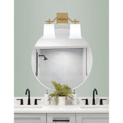 Toltec Corbin 2-Light Bath Bar | Modern New Age Brass and White Opal Glass | Bathroom Vanity Light | 5.5 x 10.25 in | Model 2312-NAB-5031