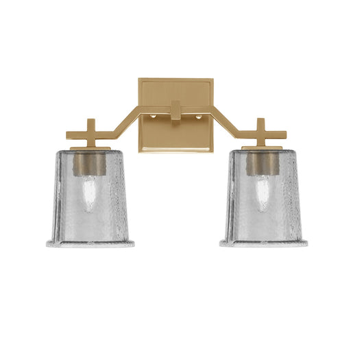 Toltec Corbin 2-Light Bath Bar | Modern New Age Brass and Smoke Bubble Glass | Bathroom Vanity Light | 5.5 x 10.25 in | Model 2312-NAB-5032