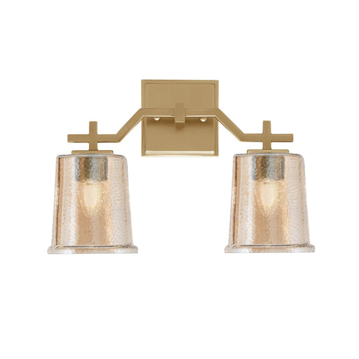 Toltec Corbin 2-Light Bath Bar | Modern New Age Brass and Amber Bubble Glass | Bathroom Vanity Light | 5.5 x 10.25 in | Model 2312-NAB-5033