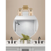 Toltec Corbin 2-Light Bath Bar | Modern New Age Brass and Amber Bubble Glass | Bathroom Vanity Light | 5.5 x 10.25 in | Model 2312-NAB-5033
