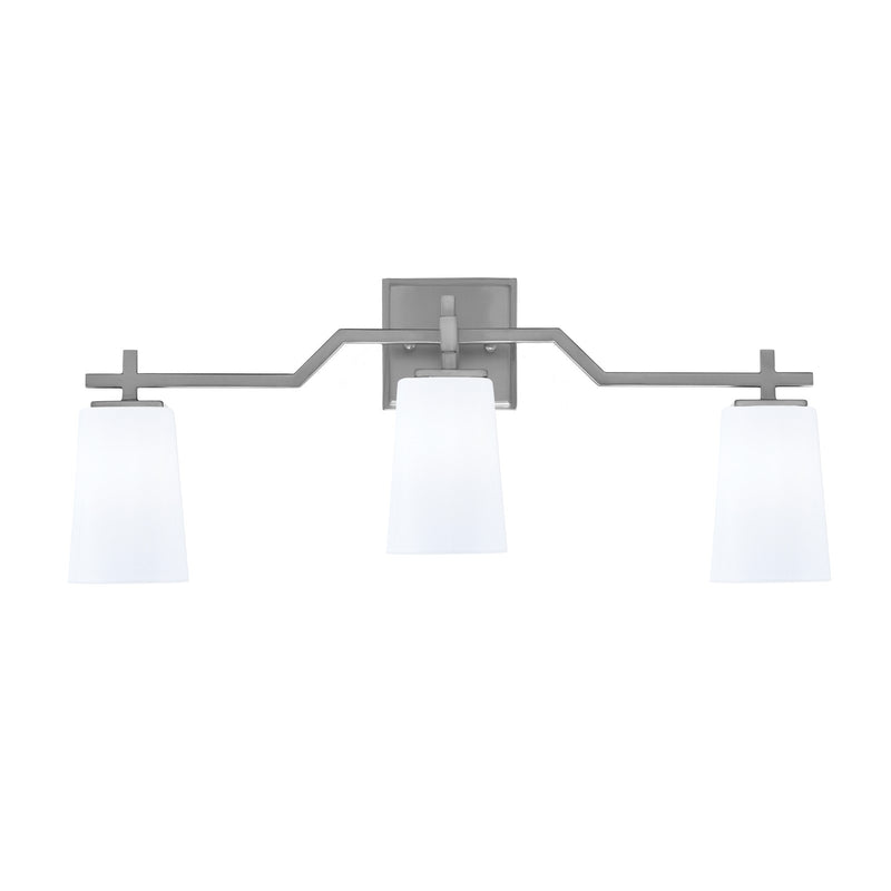 Toltec Corbin 3-Light Bath Bar | Modern Graphite and White Opal Glass | Bathroom Vanity Light | 5.5 x 11.25 in | Model 2313-GP-261