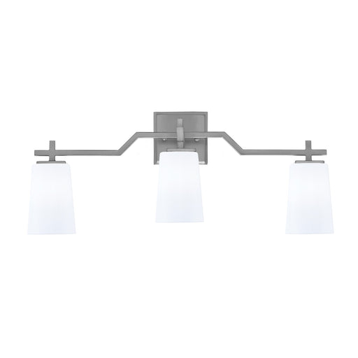 Toltec Corbin 3-Light Bath Bar | Modern Graphite and White Opal Glass | Bathroom Vanity Light | 5.5 x 11.25 in | Model 2313-GP-261