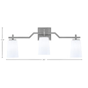 Toltec Corbin 3-Light Bath Bar | Modern Graphite and White Opal Glass | Bathroom Vanity Light | 5.5 x 11.25 in | Model 2313-GP-261