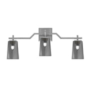 Toltec Corbin 3-Light Bath Bar | Modern Graphite Steel and Smoke Bubble Glass | Bathroom Vanity & Powder Room | 5.5 x 11.25 in | Model 2313-GP-262