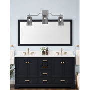 Toltec Corbin 3-Light Bath Bar | Modern Graphite Steel and Smoke Bubble Glass | Bathroom Vanity & Powder Room | 5.5 x 11.25 in | Model 2313-GP-262
