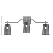Toltec Corbin 3-Light Bath Bar | Modern Graphite Steel and Smoke Bubble Glass | Bathroom Vanity & Powder Room | 5.5 x 11.25 in | Model 2313-GP-262