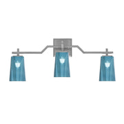 Toltec Corbin 3-Light Bath Bar | Modern Graphite Steel and Blue Gradient Glass | Bathroom Vanity & Powder Room | 5.5 x 11.25 in | Model 2313-GP-265