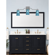 Toltec Corbin 3-Light Bath Bar | Modern Graphite Steel and Blue Gradient Glass | Bathroom Vanity & Powder Room | 5.5 x 11.25 in | Model 2313-GP-265