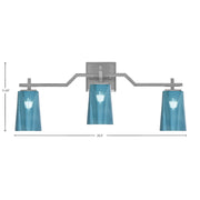 Toltec Corbin 3-Light Bath Bar | Modern Graphite Steel and Blue Gradient Glass | Bathroom Vanity & Powder Room | 5.5 x 11.25 in | Model 2313-GP-265
