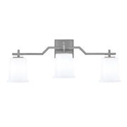 Toltec Corbin 3-Light Bath Bar | Modern Graphite Steel and White Opal Glass | Bathroom Vanity & Powder Room | 5.5 x 10.25 in | Model 2313-GP-5031