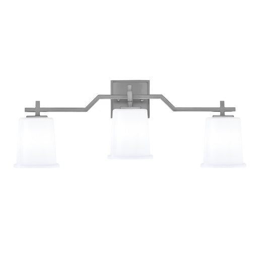 Toltec Corbin 3-Light Bath Bar | Modern Graphite Steel and White Opal Glass | Bathroom Vanity & Powder Room | 5.5 x 10.25 in | Model 2313-GP-5031