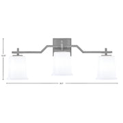 Toltec Corbin 3-Light Bath Bar | Modern Graphite Steel and White Opal Glass | Bathroom Vanity & Powder Room | 5.5 x 10.25 in | Model 2313-GP-5031