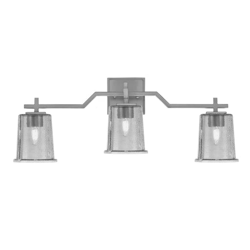 Toltec Corbin 3-Light Bath Bar | Graphite Steel and Smoke Bubble Glass | Bathroom & Vanity Light | 5.5 x 10.25 in | Model 2313-GP-5032