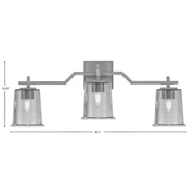 Toltec Corbin 3-Light Bath Bar | Graphite Steel and Smoke Bubble Glass | Bathroom & Vanity Light | 5.5 x 10.25 in | Model 2313-GP-5032